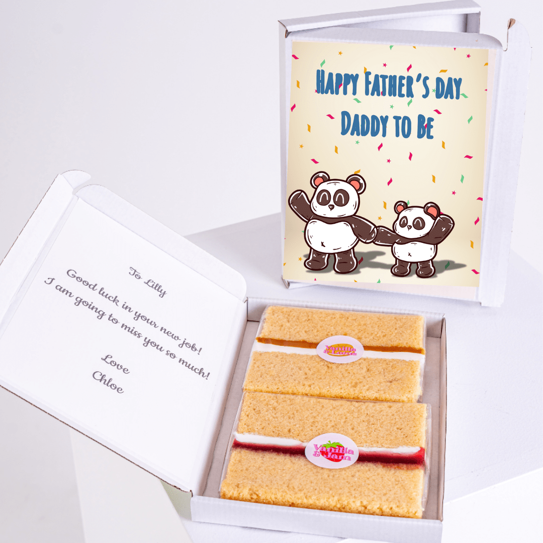 Father's Day gift box with cake and card, Daddy to be