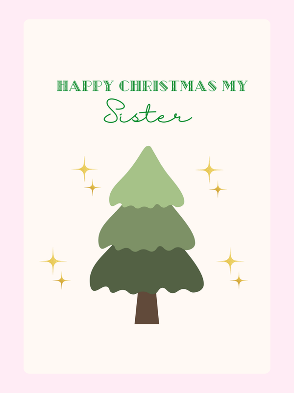 Christmas card for sister with tree design