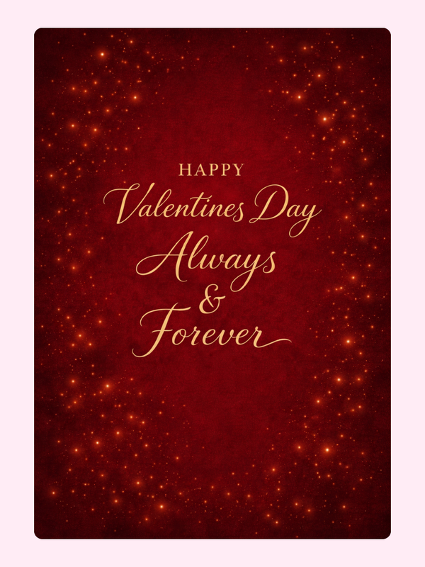 Always And Forever Sparkle Cake Card, Valentine's Day