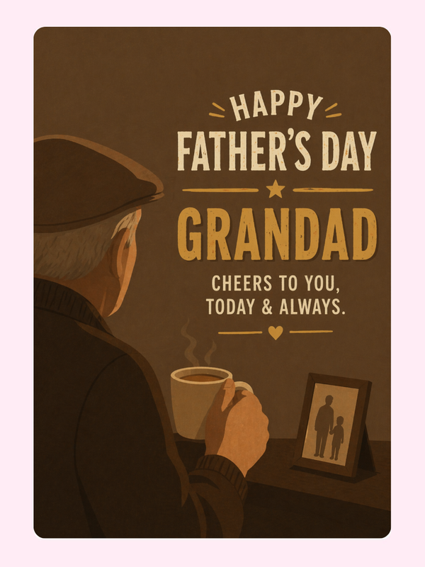 Quiet Morning Cheers Grandad Cake Card, for grandparents