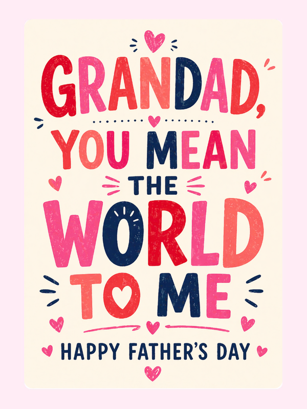 Heartfelt Mean the World Grandad Cake Card, for grandparents