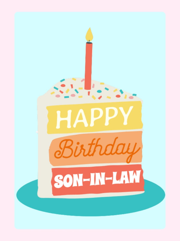 Colourful Cake Son-in-Law Birthday Cake Card