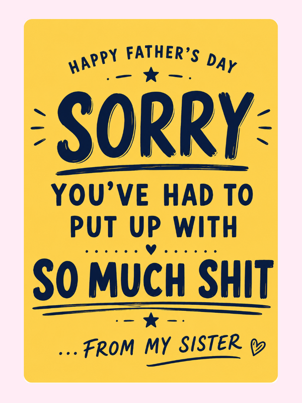 Sorry for My Sister Cake Card letterbox cake card with freshly baked cake slices