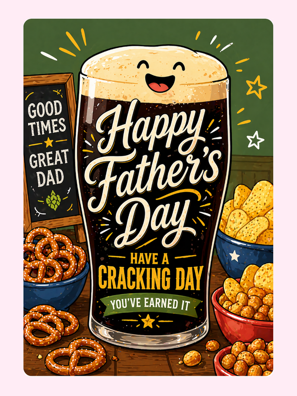Cracking Father’s Day Cake Card letterbox cake card with freshly baked cake slices
