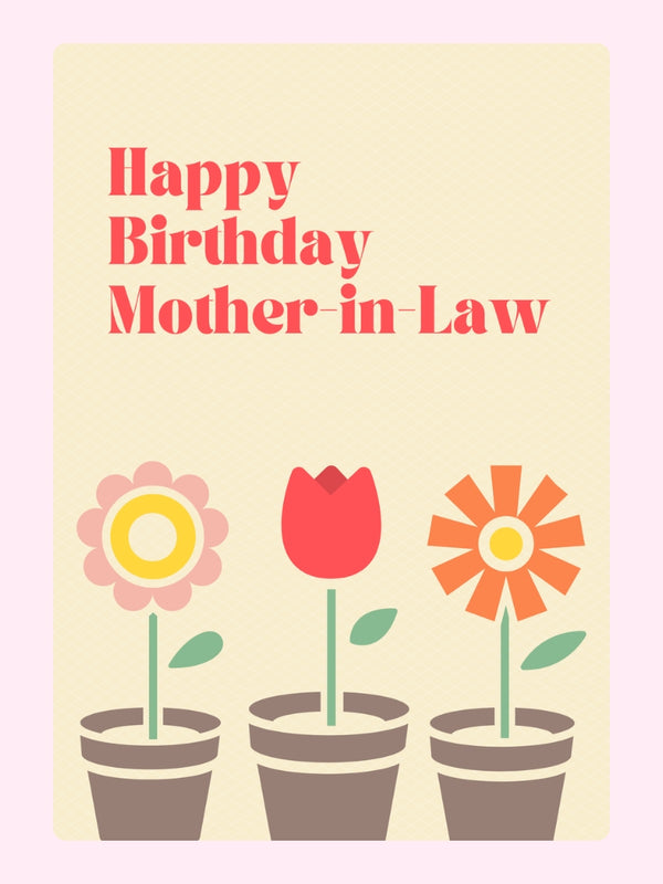 Happy Birthday Mother-in-Law Cake Card, for Mum