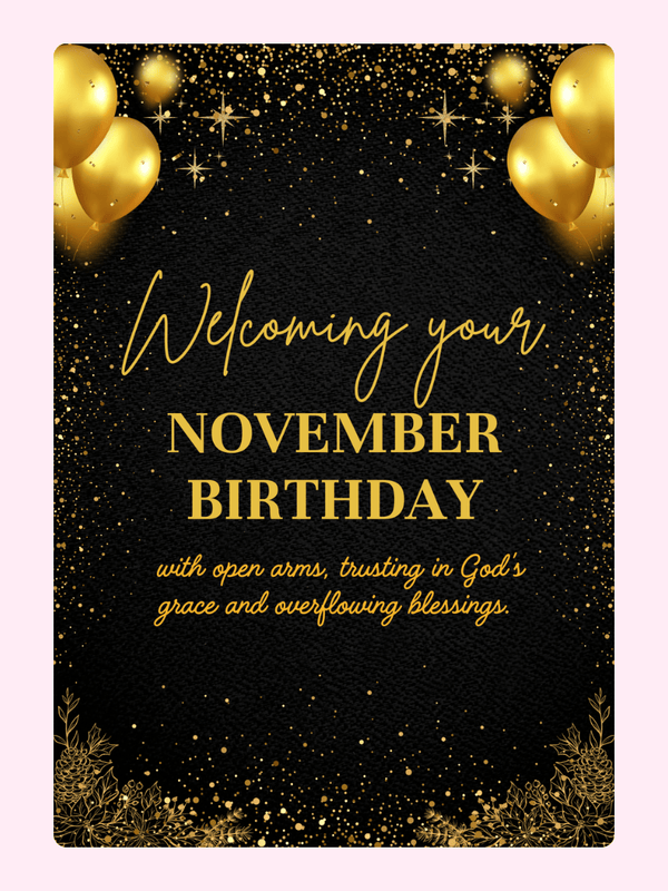 November birthday welcome card