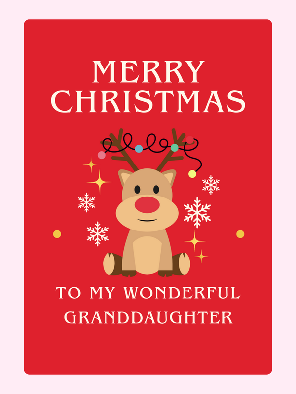 To My Wonderful Granddaughter Cake Card, Christmas