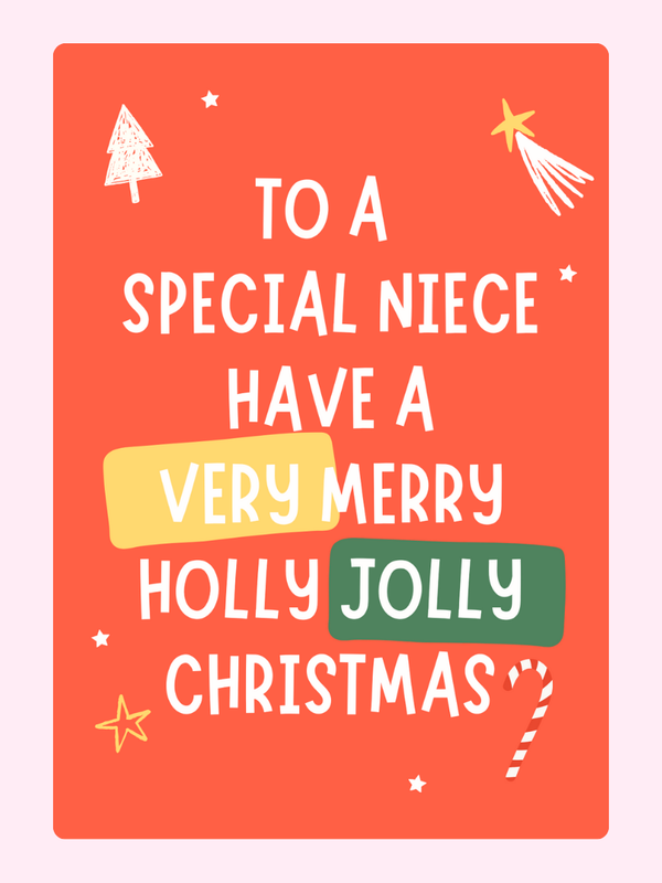 Holly Jolly Niece Cake Card
