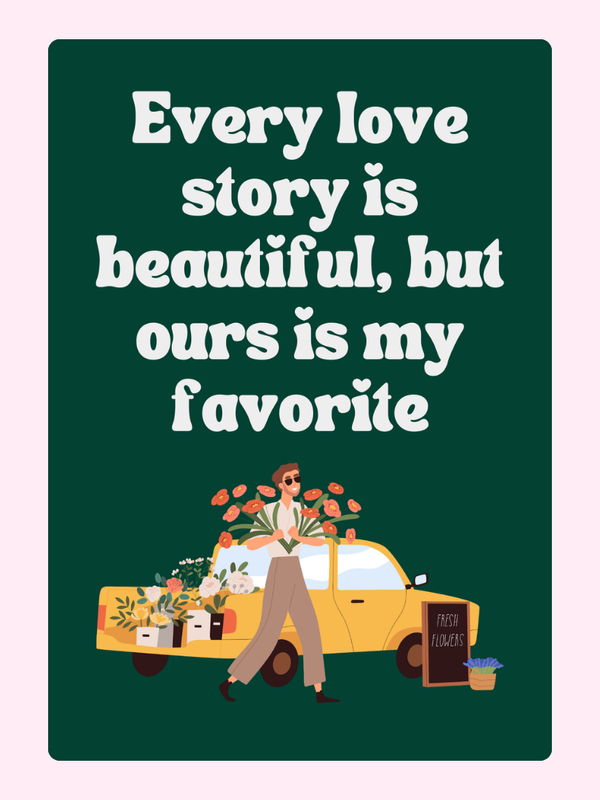 Love Story Cake Card, Valentine's Day