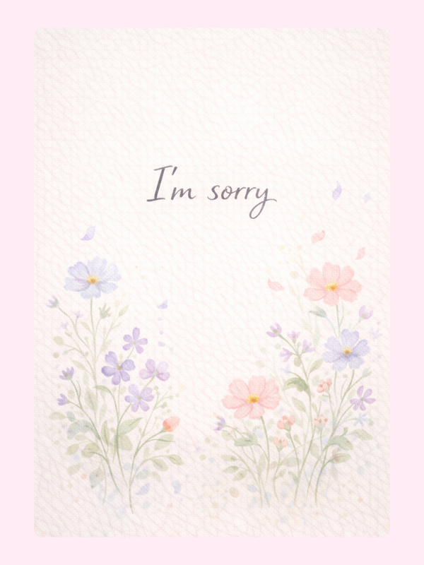 I'm Sorry Wildflowers Cake Card