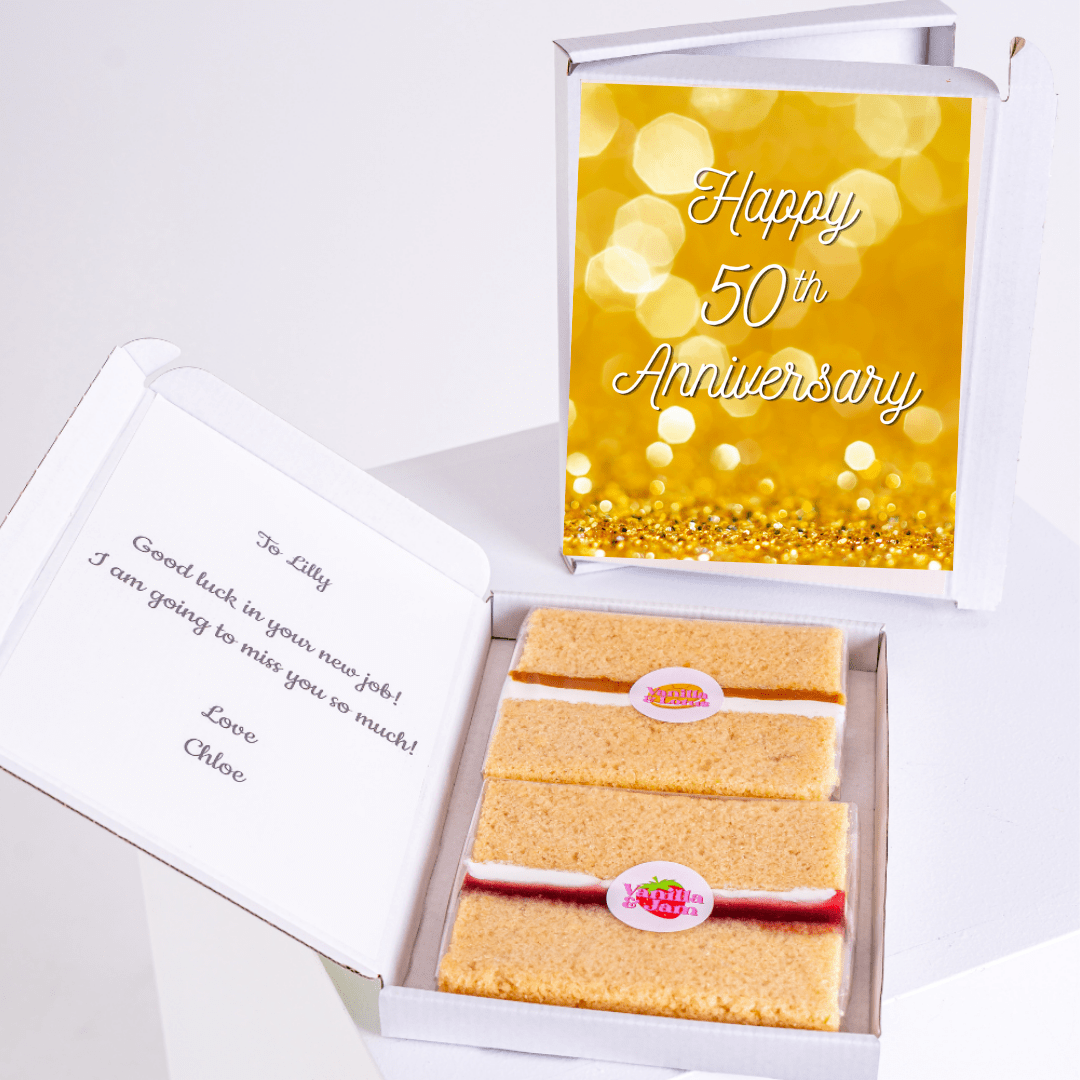 50th Anniversary cake gift, with note for Lilly.