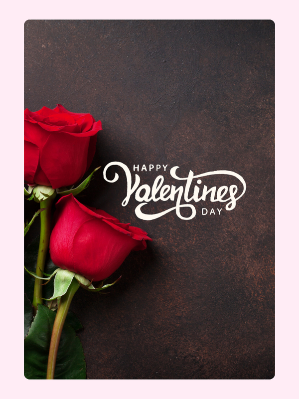 Red Rose Bouquet Valentine's Cake Card