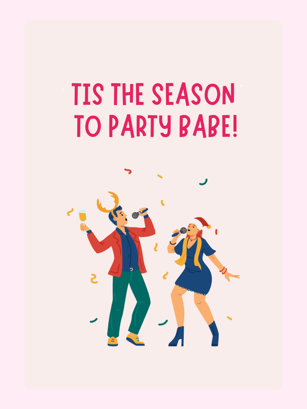 Party Babe Cake Card, Christmas