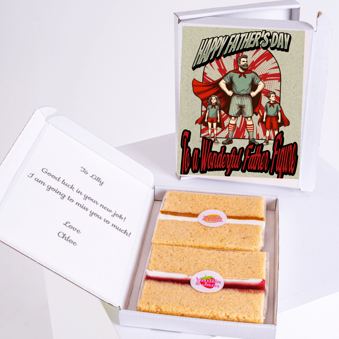 Father's Day cake gift box with message to Lilly.