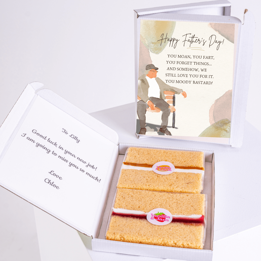 Father's Day card & cake gift with humorous message