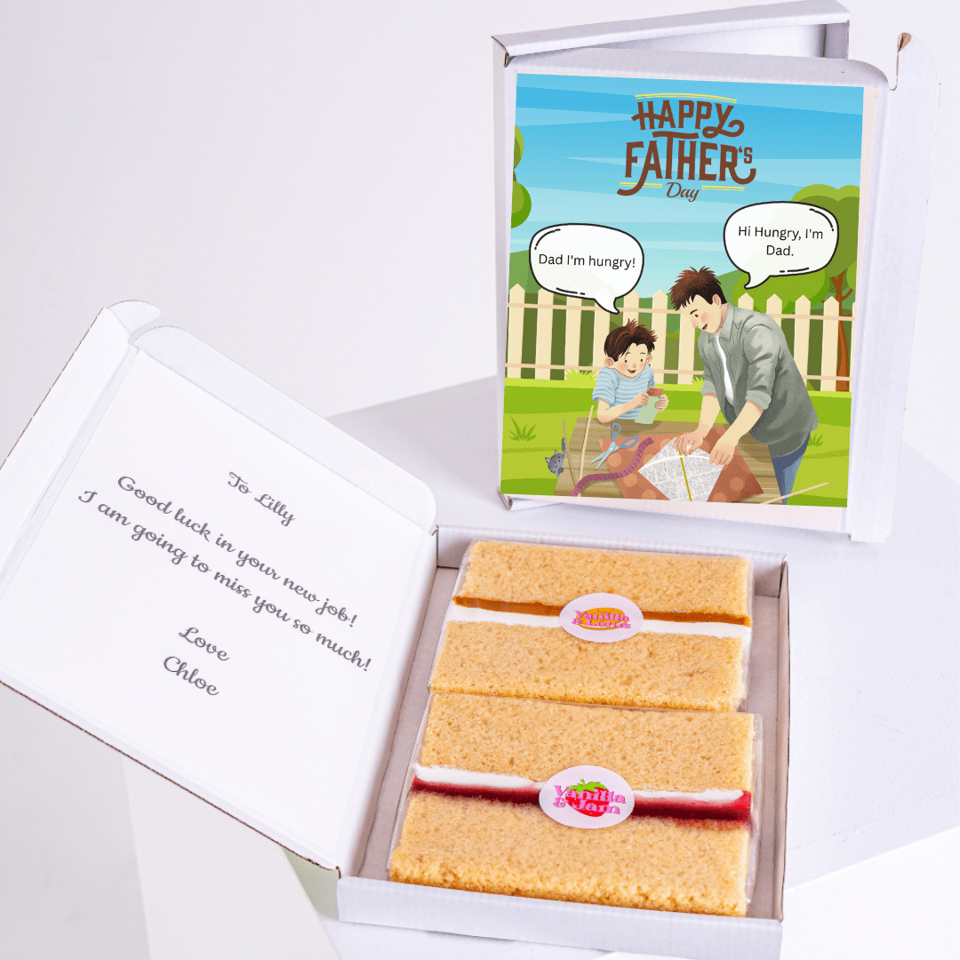 Father's Day cake gift box with message for Lilly