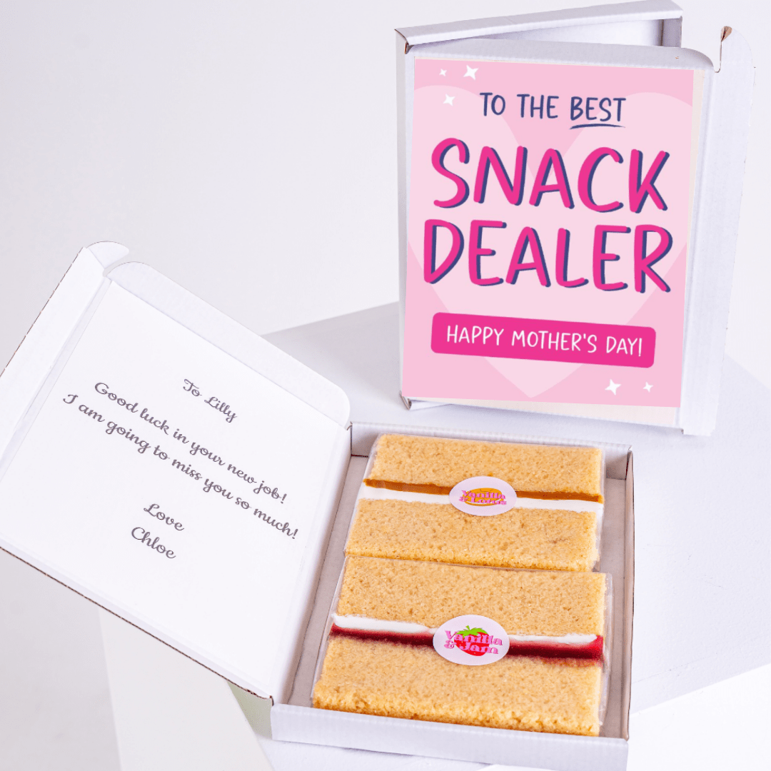 Mother's Day Snack Dealer cake gift with a goodbye message.