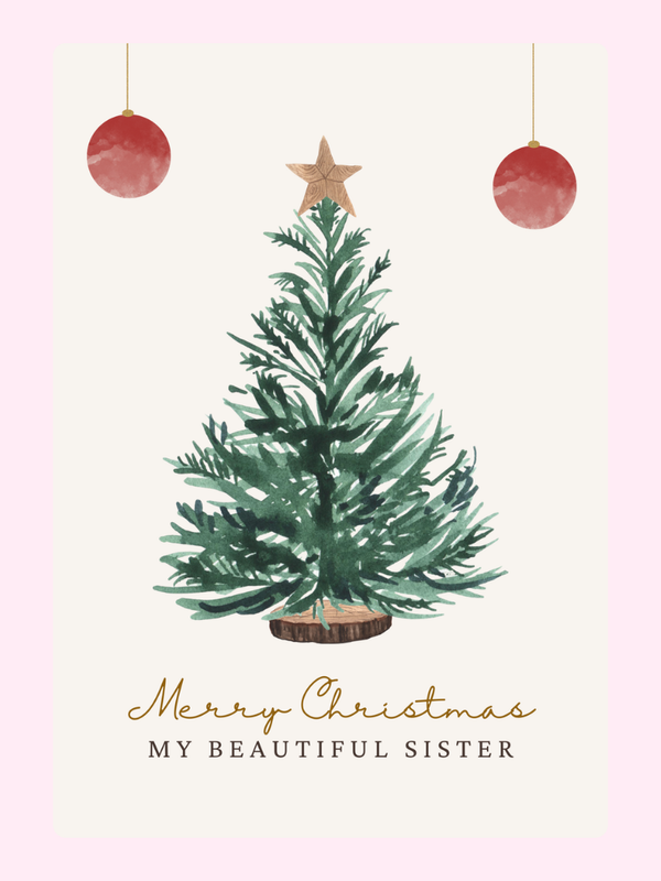Merry Christmas34 Cake Card, for a sister