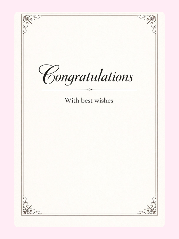 With Best Wishes Formal Congratulations Cake Card