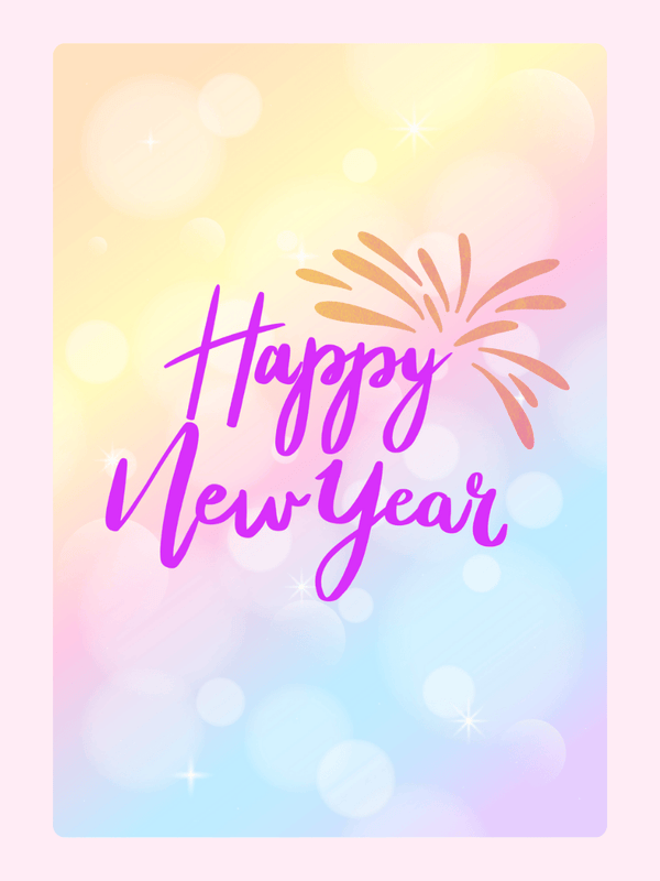 Happy New Year, Pink Cake Card