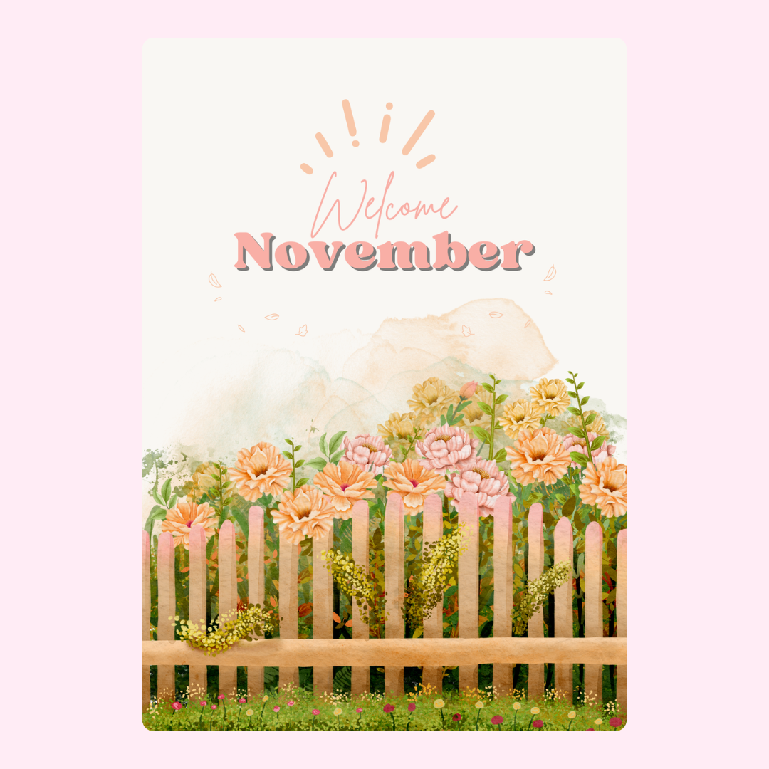 Welcome November floral image
