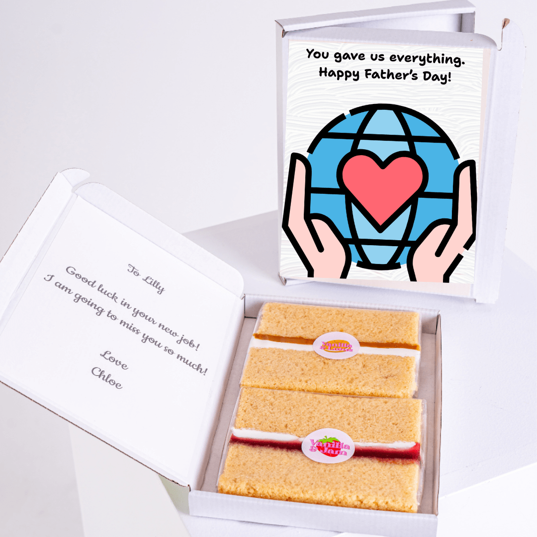 Father's Day cake with a message, and a farewell gift for Lilly.