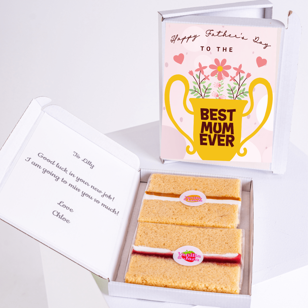 Father's Day Best Mum Ever gift box with cake and card.