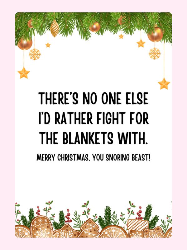 You Snoring Beast Cake Card, Christmas
