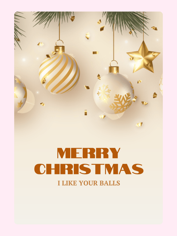 I Like Your Balls Cake Card, Christmas