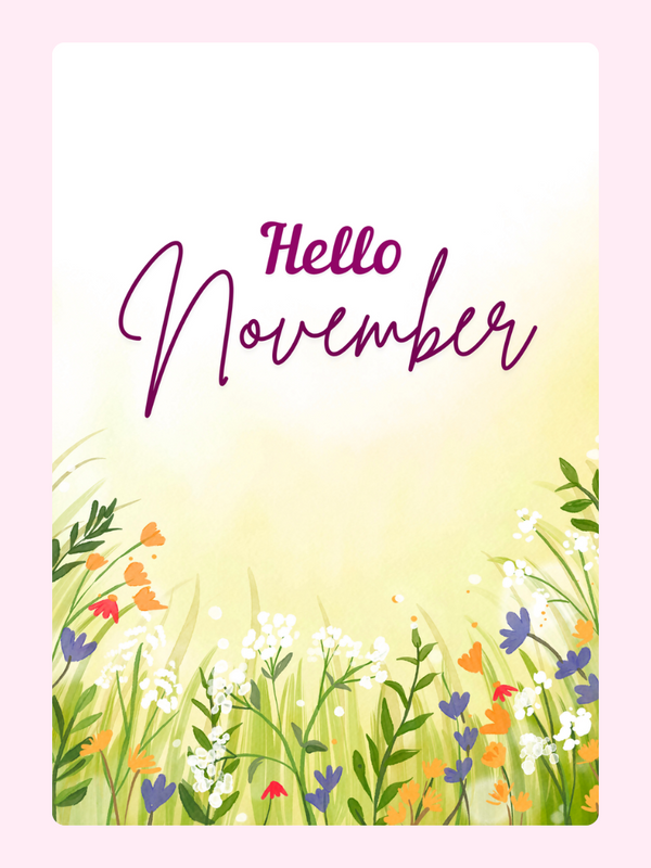 Hello November floral card (25)