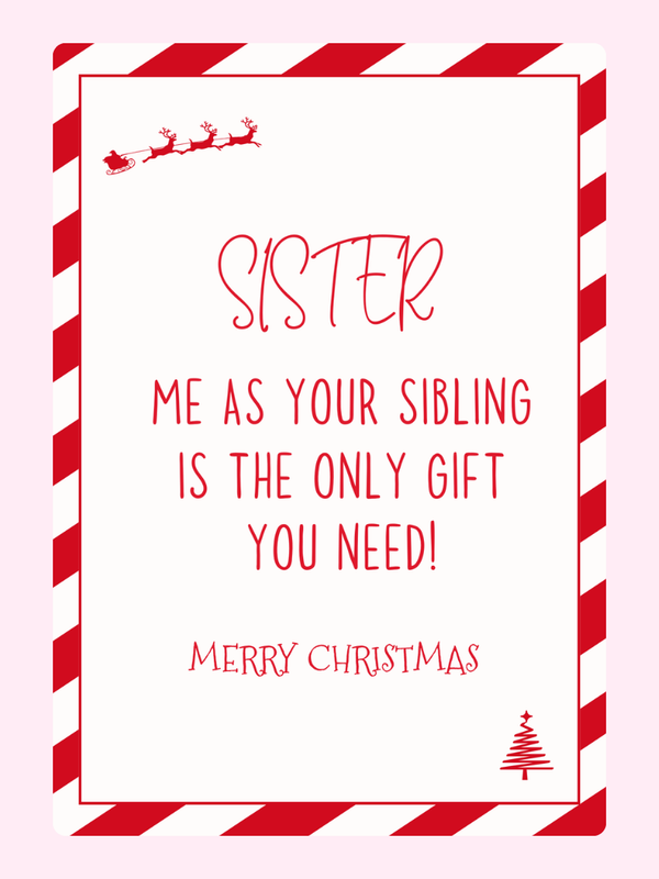 Merry Christmas25 Cake Card, for a sister