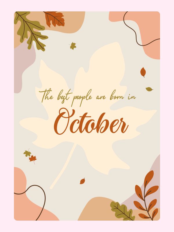 The Best People Are Born In October Cake Card, just because