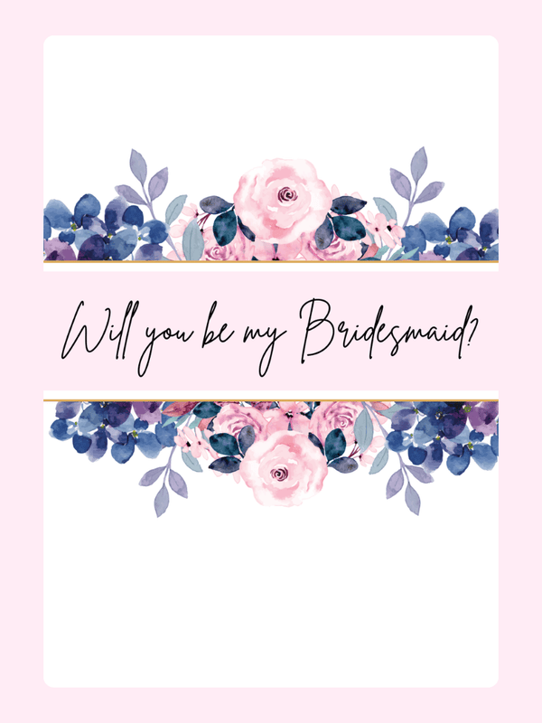 Bridesmaid proposal card with floral design