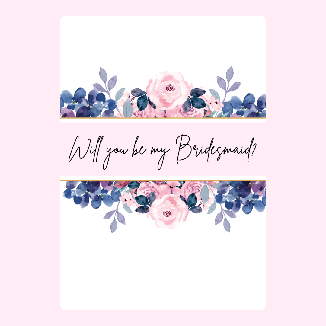 Bridesmaid proposal card with floral design