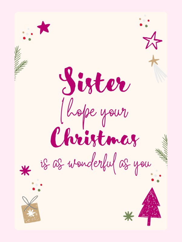 Your Christmas Cake Card, for a sister