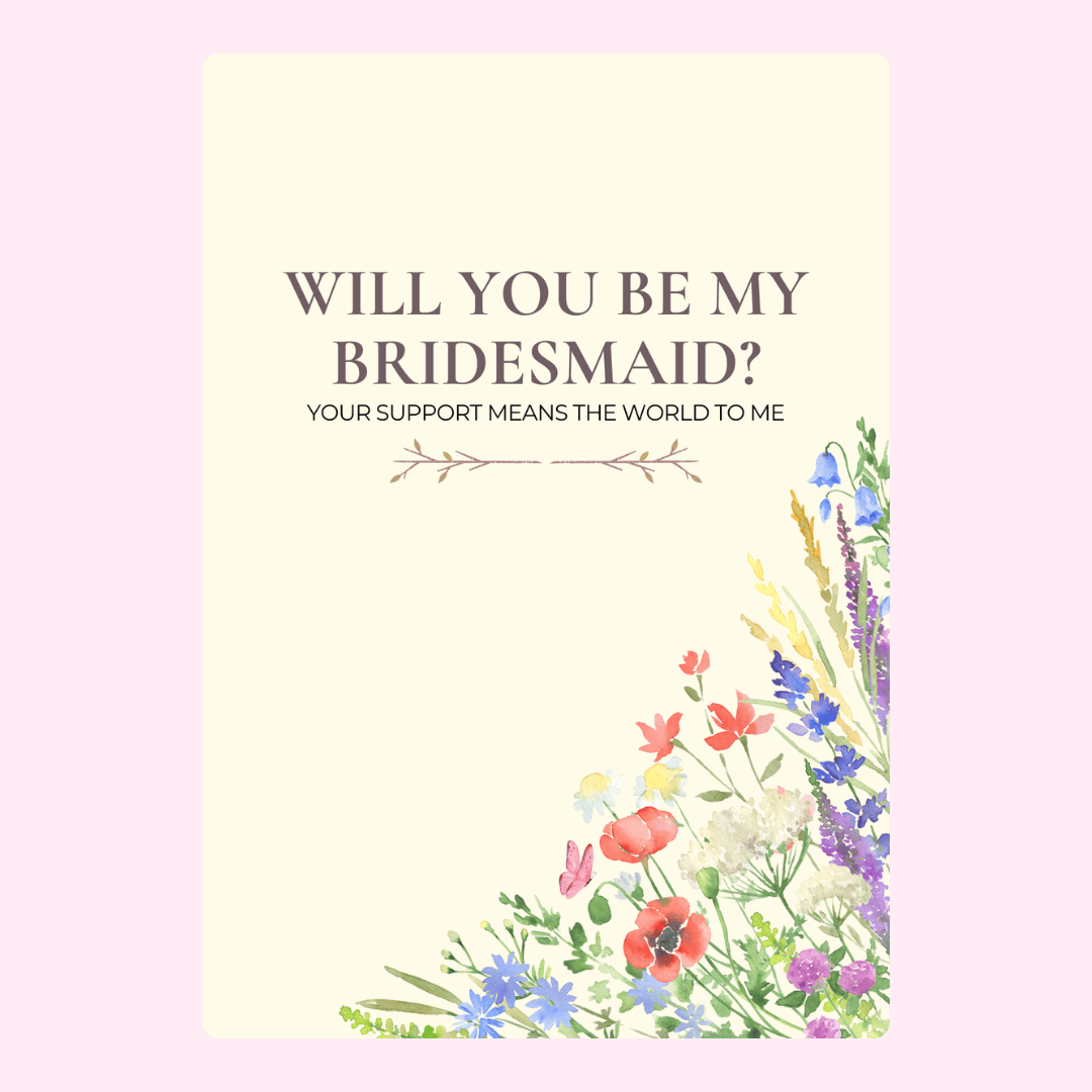 Bridesmaid proposal card with floral design