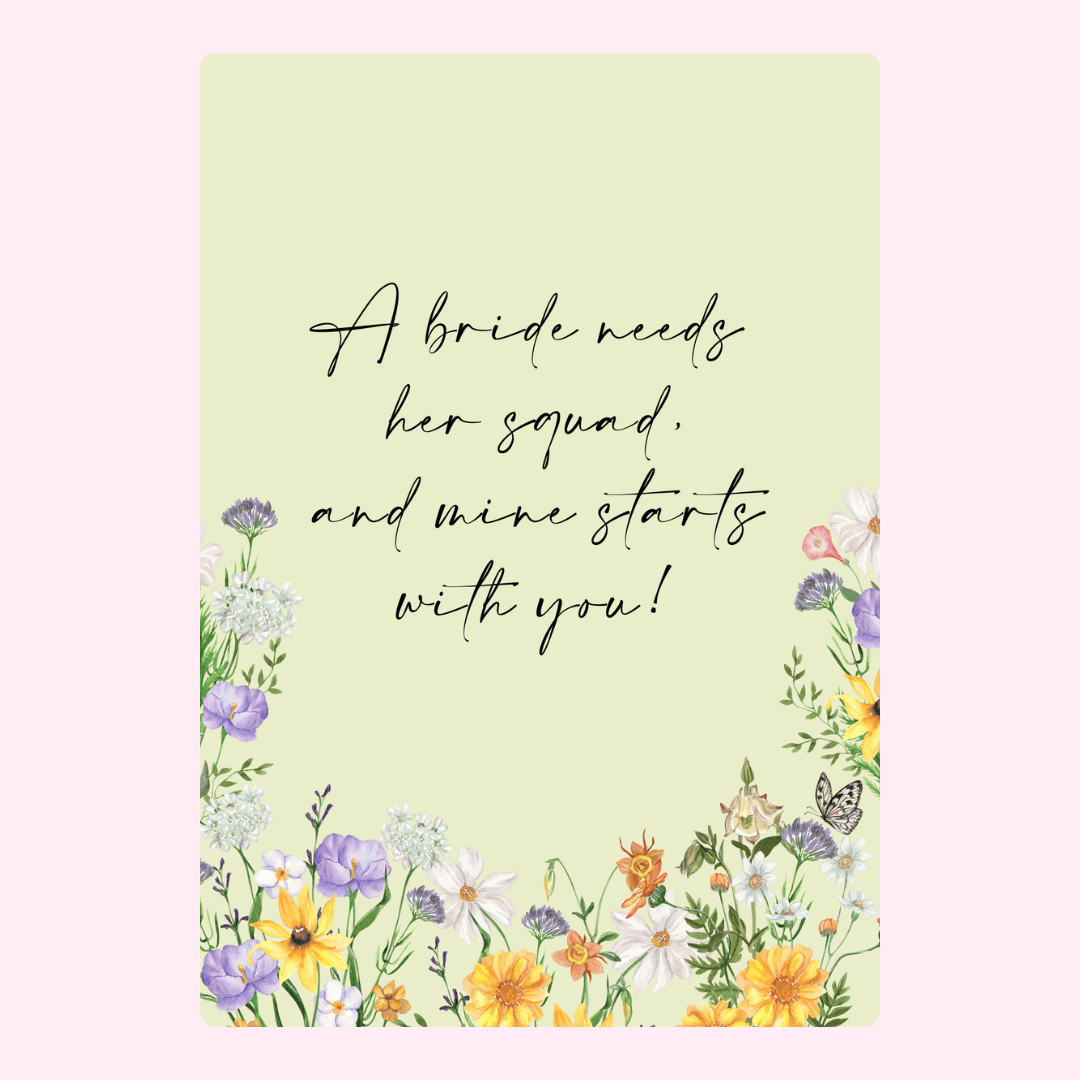 Floral bridal squad card