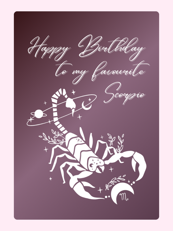 Scorpion’s Strength Cake Card, birthday