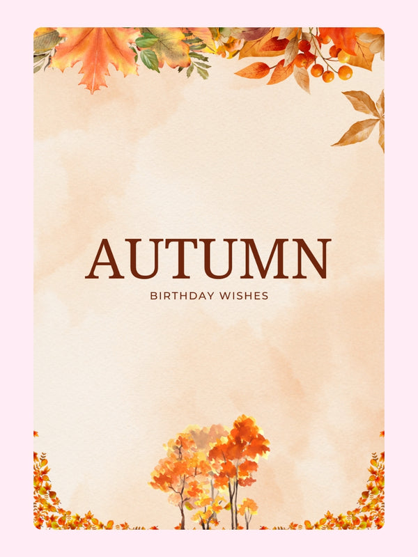 Autumn Birthday Wishes Cake Card