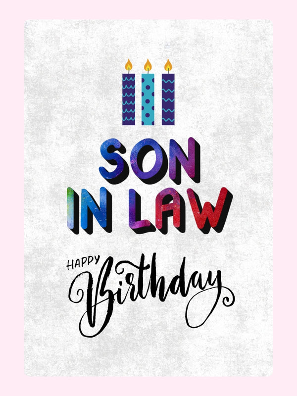 Son-in-Law Happy Birthday Cake Card