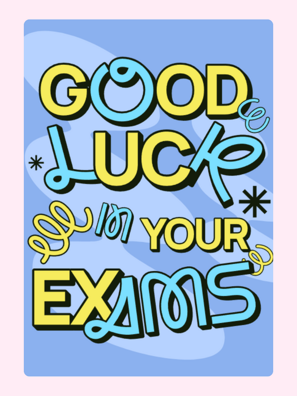Good Luck (Blue & Yellow) Cake Card