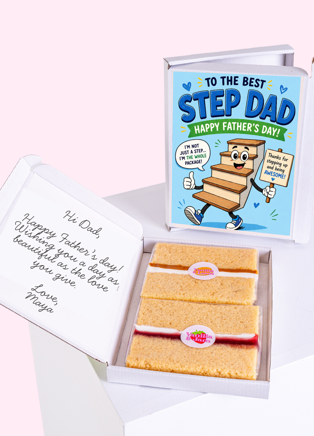Fun "The Whole Package" Step Dad Cake Card | MailBakes