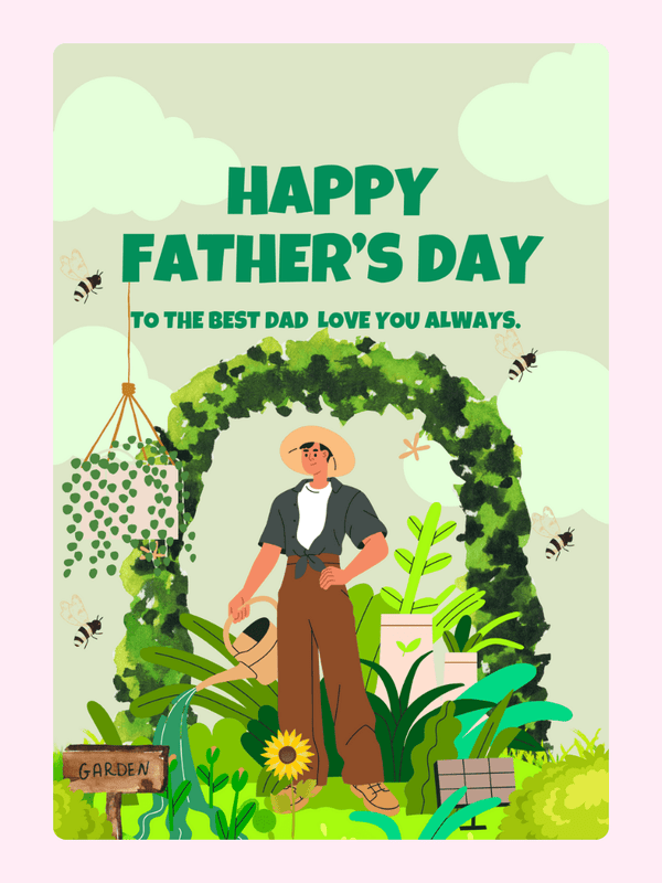 Gardener Dad Father's Day Cake Card
