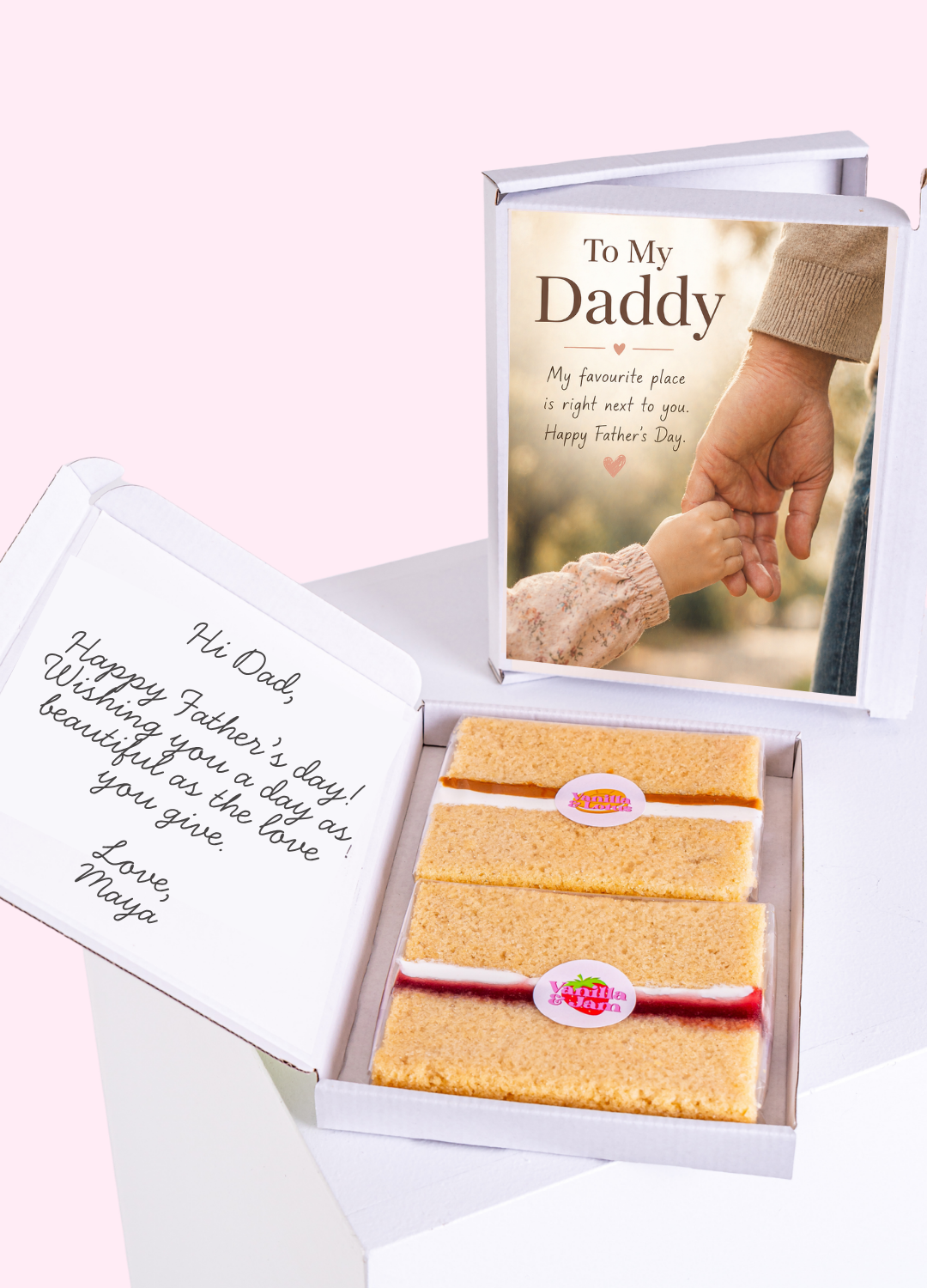 Heartfelt Holding Hands Father's Day Cake Card | MailBakes