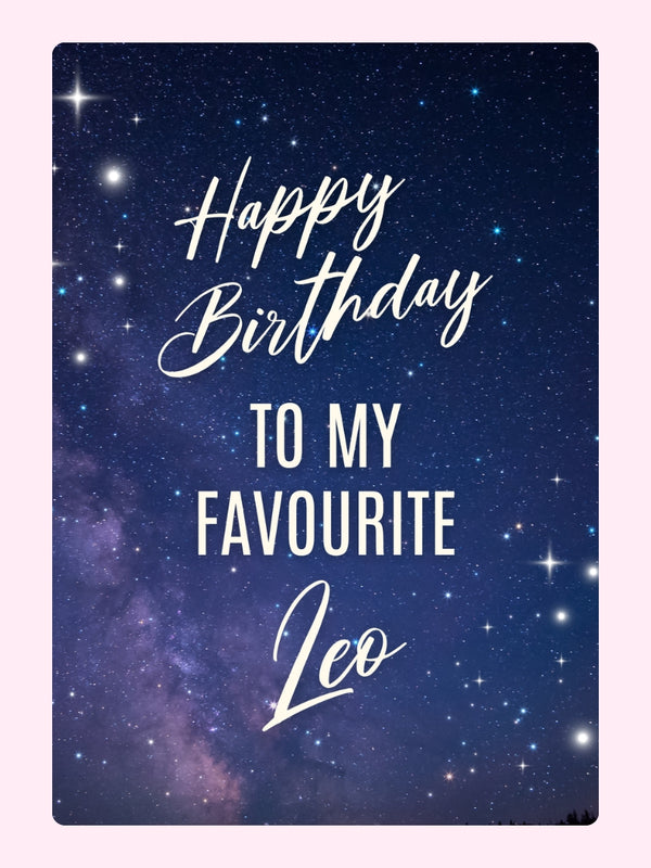 Favourite Leo Birthday Cake Card