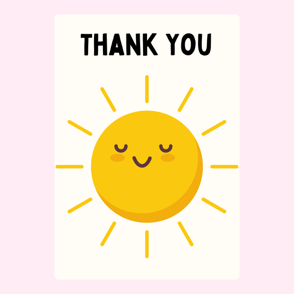 Thank You Smiling Sun Cake Card