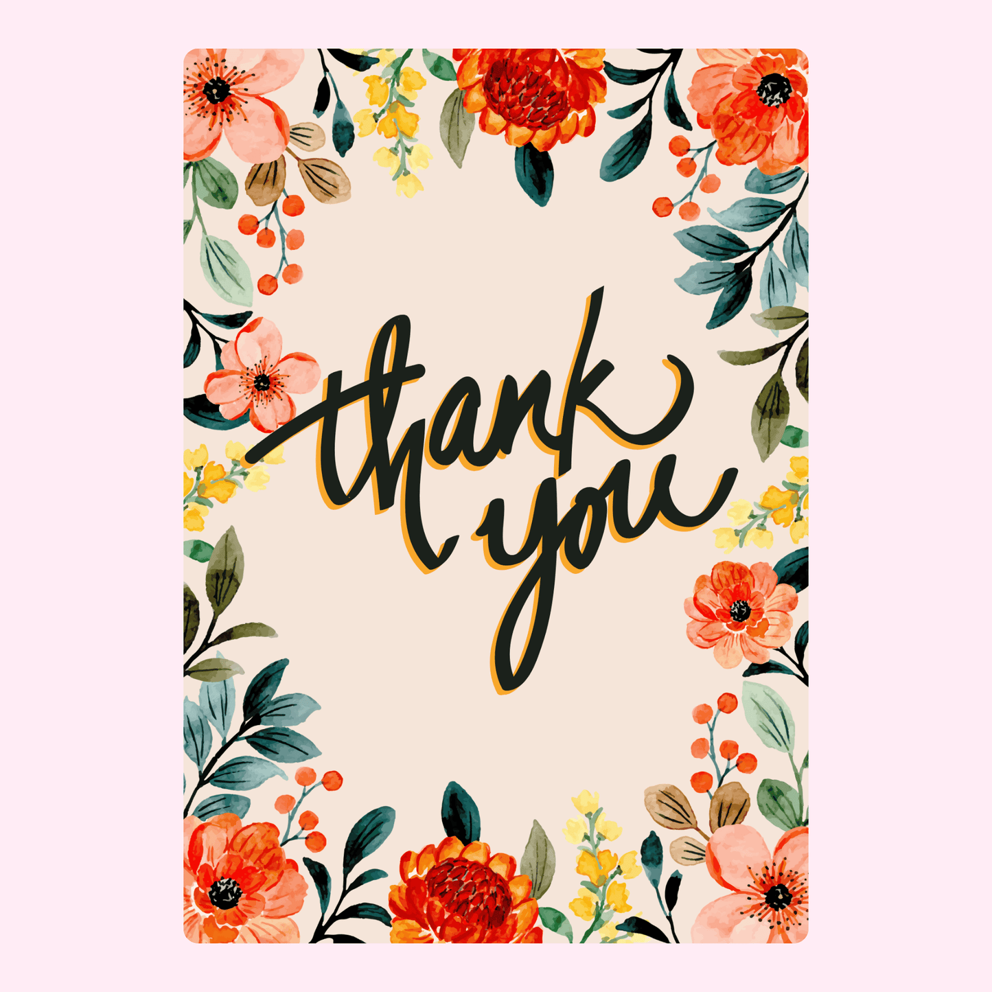 Thank you floral card
