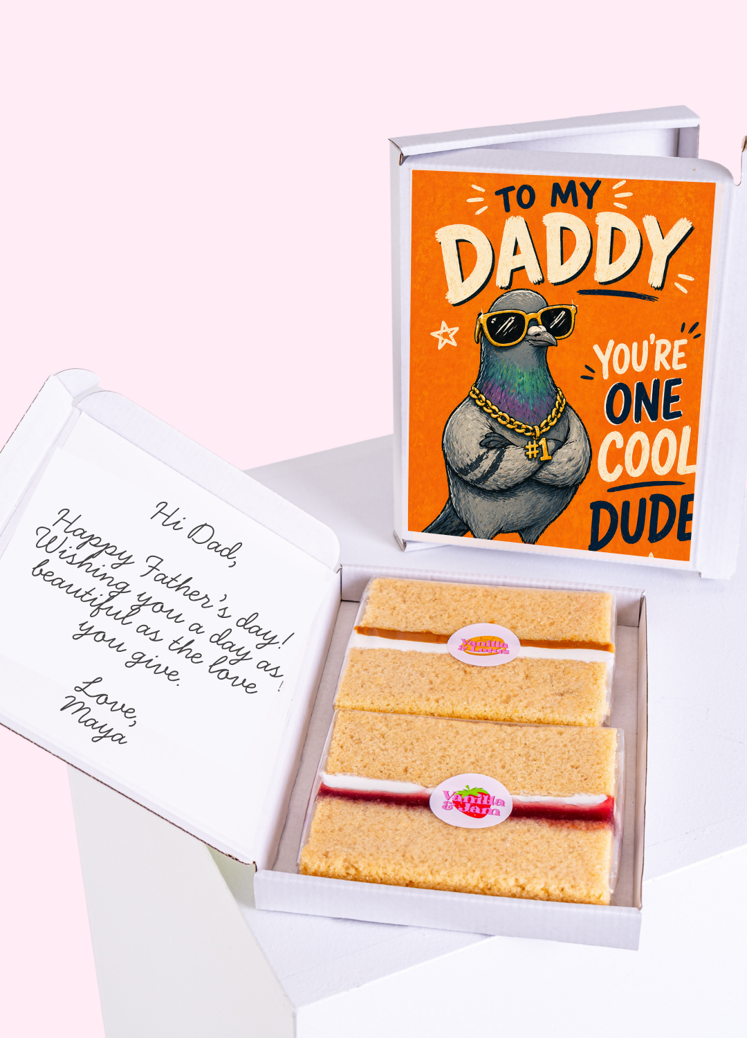 One Cool Pigeon Dude Father's Day Cake Card | MailBakes