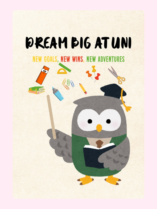 Owl the Best for Your University Journey Cake Card, good luck