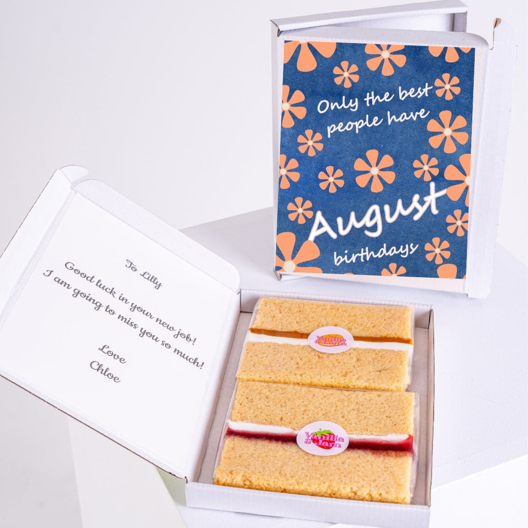 Vanilla sponge slices in gift box
